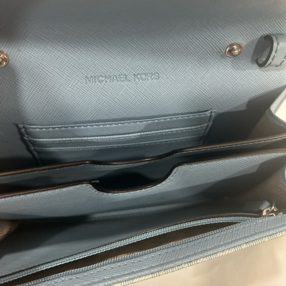 Michael Kors Light Blue Monogram Clutch - Picture 4 of 4